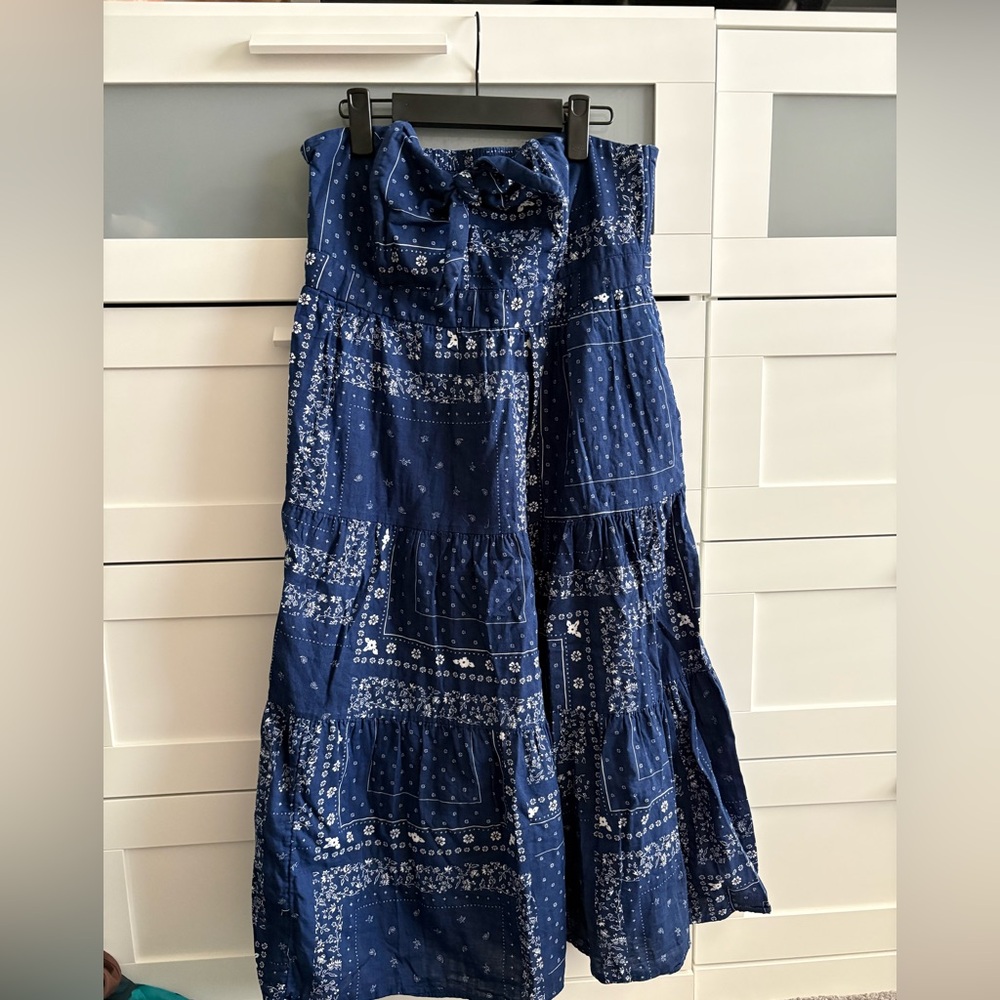 Navy Blue Patterned Women's Skirt